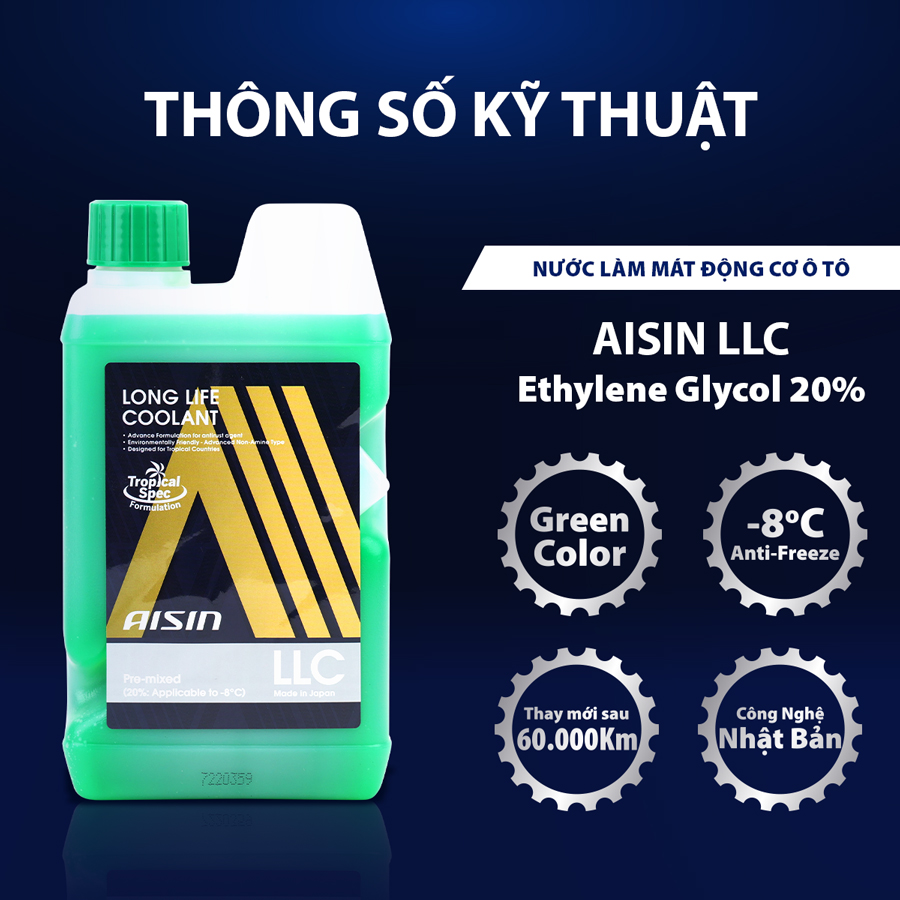 Nước giải nhiệt Aisin (màu xanh/ 1 Lít) LCPM20A1LG