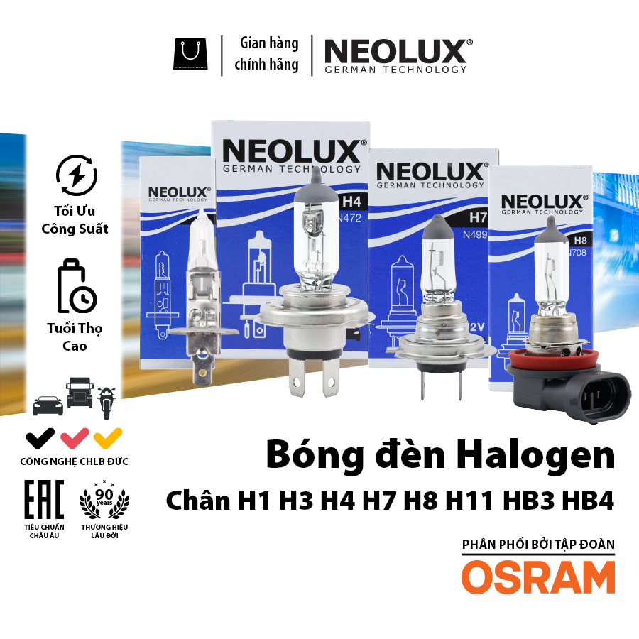 Bóng 9005 (chân cong) (HB3) 12V 60W N9005 Hiệu NEOLUX