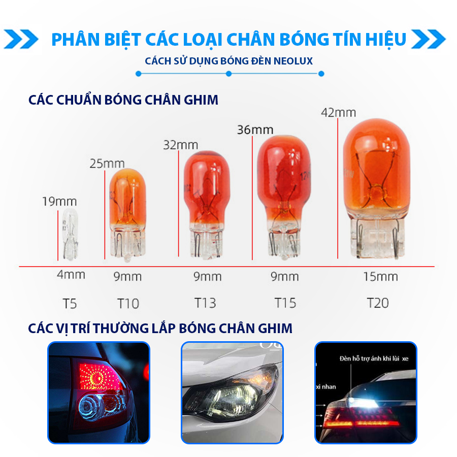 Bóng gim trung T15 (W16W) 12V 16W N921 Hiệu NEOLUX