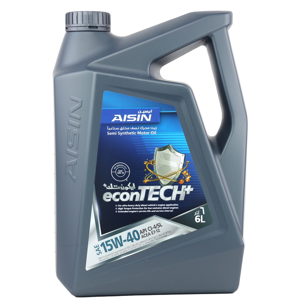 Nhớt Động Cơ Aisin 15W-40 CI4/SL Semi Synthetic 6 Lít ECSI1546P