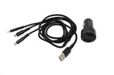 Bộ sạc ĐT 2 cổng + dây sạc 3 đầu C74 - 4.8A (Ip4 - Ip5 - micro USB - Type C) C74 đen