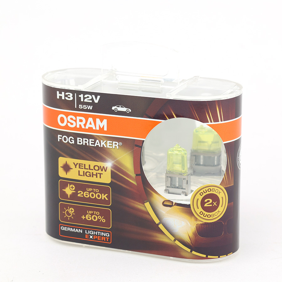 Bóng Halogen Phá Sương H3 12V 55W PK22S 62151FBR-HCB Yellow Hiệu Osram