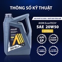 Nhớt Động Cơ Aisin 20W-50 SN/CF Semi Synthetic 4 Lít ESSNP2054P