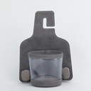 CIND BO-L021 (Xám) Móc treo đôi + đựng ly sau ghế (da)