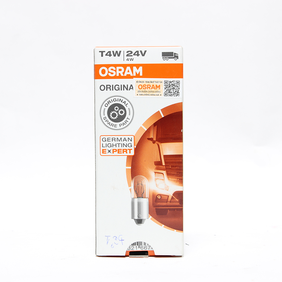 Bóng đèn biển số T4W (BA9s) - 24V 4W 3930 Hiệu Osram