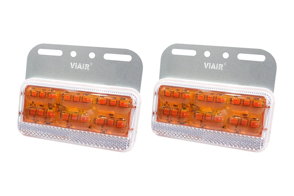 Đèn hông chữ nhật lớn 4D gương cầu VIAIR VI-103-12V vàng 129*101.5*23.5mm 2PCS/SET