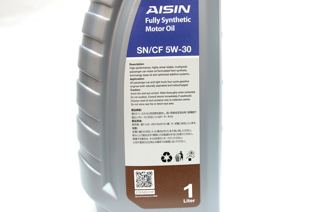 Nhớt Động Cơ Aisin 5W-30 SN/CF Fully Synthetic 1 Lít ESFNP0531P