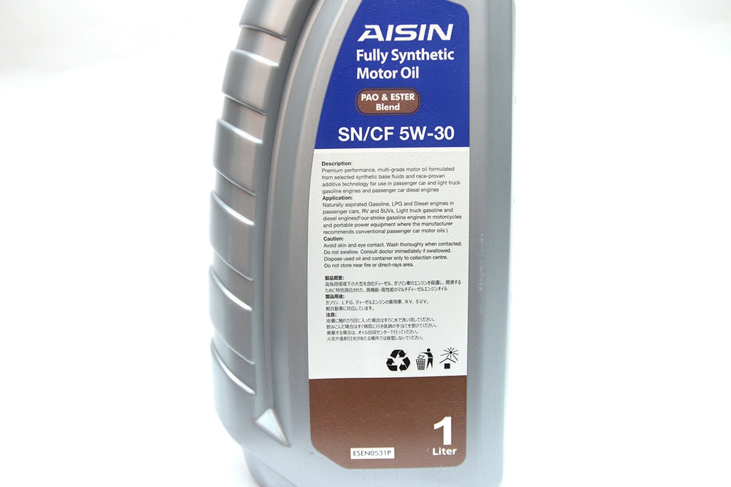 Nhớt Động Cơ Aisin 5W-30 SN/CF PAO & ESTER Blend 1 Lít ESEN0531P