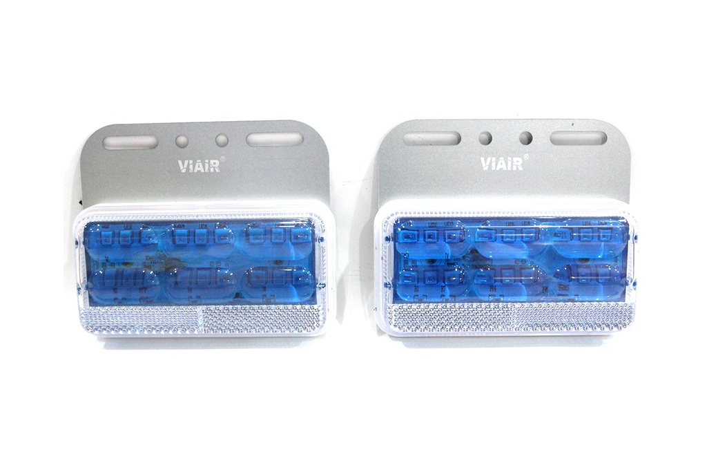 Đèn hông chữ nhật lớn 4D gương cầu VIAIR VI-103-12V lam 129*101.5*23.5mm 2PCS/SET