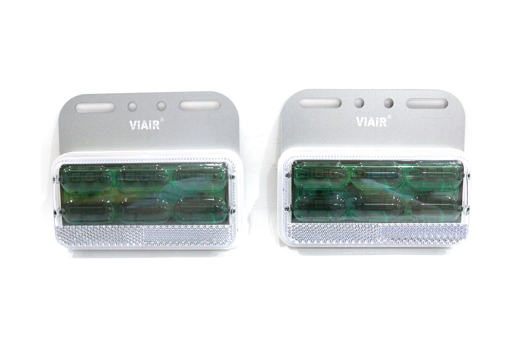 Đèn hông chữ nhật lớn 4D gương cầu VIAIR VI-103-12V xanh lá 129*101.5*23.5mm 2PCS/SET