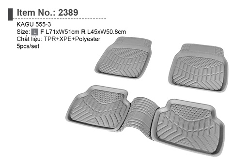 [TXF3D23895LX] KAGU 555-3 Fit Mat 5pcs/set, size L (2F3R) Universal Fit Mat 2389 GREY