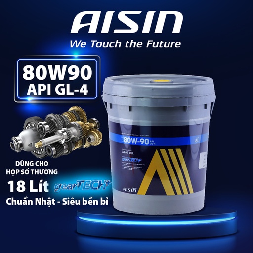 [9NAGSL480918PLN] AISIN gearTECH+ Gear Oil GL-4 80W-90 18L Pail 
