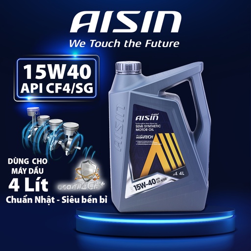 [9NAECSF1544PN] Nhớt Động Cơ Aisin 15W-40 CF4/SG Semi Synthetic 4 Lít ECSF1544PB