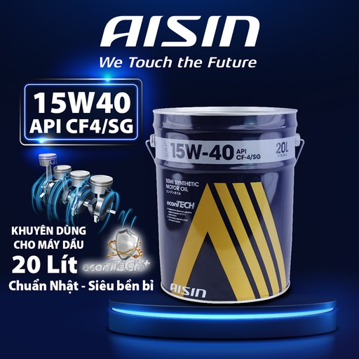 [9NAECSF154PL] Nhớt Động Cơ Aisin 15W-40 CF4/SG Semi Synthetic 20 Lít ECSF154PL