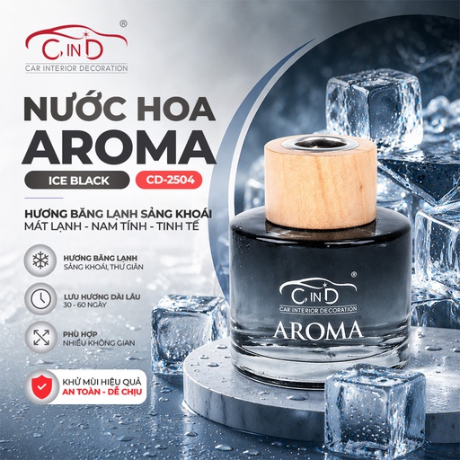 [DTATLCD2504] Dầu thơm khử mùi AROMA CIND CD-2504 ICE BLACK