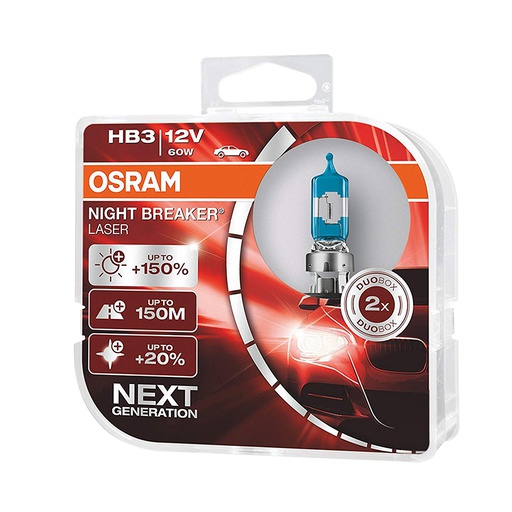 [BDOHB312V9005NL] Bóng Halogen Tăng Sáng 150% Night Breaker Laser HB3 12V 60W 9005NL-HCB Hiệu Osram